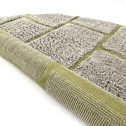 Pyöreä matot - Lindley Natural Cotton Shaggy (greige/vihreä)