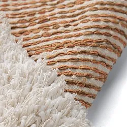 Ryijymatot - Kalymnos Natural Cotton Shaggy (luonnonvalkoinen/okra)