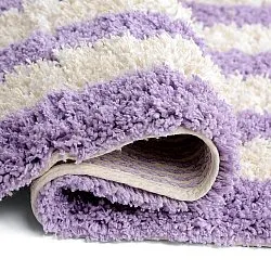 Ryijymatot - Thira Stripe Cotton Shaggy (kerma/vaalea violetti)