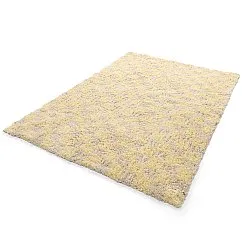 Ryijymatot - Methoni Check Cotton Shaggy (kerma/vaaleankeltainen)