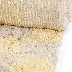 Ryijymatot - Methoni Check Cotton Shaggy (kerma/vaaleankeltainen)