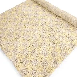 Ryijymatot - Methoni Check Cotton Shaggy (kerma/vaaleankeltainen)