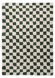 Ryijymatot - Methoni Check Cotton Shaggy (kerma/vihreä)