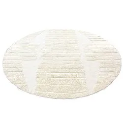 Pyöreät matot - Rani Natural Cotton Shaggy (luonnonvalkoinen)