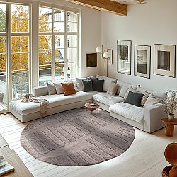 Pyöreät matot - Rani Natural Cotton Shaggy (taupe)