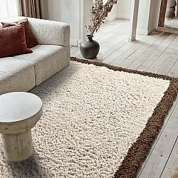 Ryijymatot - Sagres Natural Cotton Shaggy (luonnonvalkoinen/ruskea)