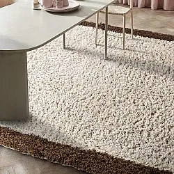 Ryijymatot - Sagres Natural Cotton Shaggy (luonnonvalkoinen/ruskea)