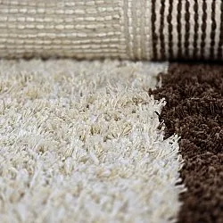 Ryijymatot - Sagres Natural Cotton Shaggy (luonnonvalkoinen/ruskea)