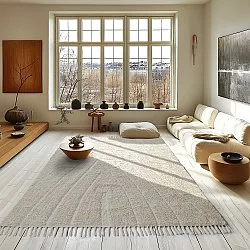 Ryijymatot - Sivia Natural Cotton Shaggy (luonnonvalkoinen)