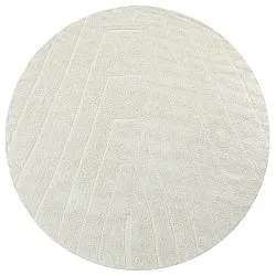 Pyöreät matot - Sivia Natural Cotton Shaggy (luonnonvalkoinen)