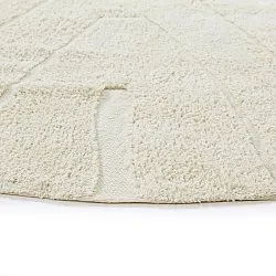 Pyöreät matot - Sivia Natural Cotton Shaggy (luonnonvalkoinen)