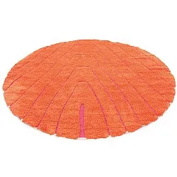 Pyöreät matot - Sivia Natural Cotton Shaggy (punainen/oranssi)