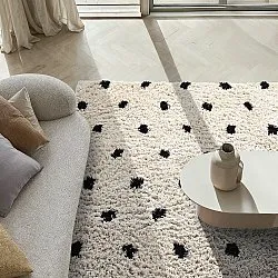 Ryijymatot - Soria Natural Cotton Shaggy (luonnonvalkoinen/musta)