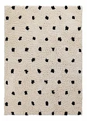 Ryijymatot - Soria Natural Cotton Shaggy (luonnonvalkoinen/musta)