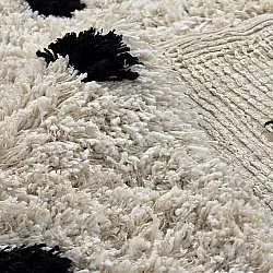 Ryijymatot - Soria Natural Cotton Shaggy (luonnonvalkoinen/musta)