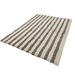 Ryijymatot - Thira Stripe Cotton Shaggy (kerma/taupe)