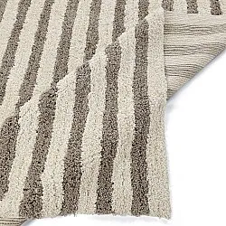 Ryijymatot - Thira Stripe Cotton Shaggy (kerma/taupe)