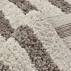 Ryijymatot - Thira Stripe Cotton Shaggy (kerma/taupe)