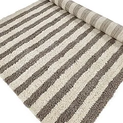 Ryijymatot - Thira Stripe Cotton Shaggy (kerma/taupe)
