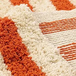 Ryijymatot - Thira Stripe Cotton Shaggy (vaaleankeltainen/vaalea oranssi)