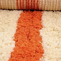 Ryijymatot - Thira Stripe Cotton Shaggy (vaaleankeltainen/vaalea oranssi)