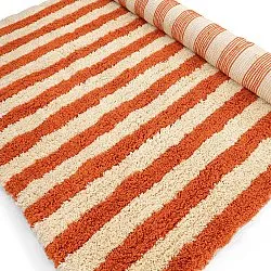 Ryijymatot - Thira Stripe Cotton Shaggy (vaaleankeltainen/vaalea oranssi)