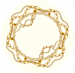 Pyöreät matot - Silea (valkoinen/kulta)