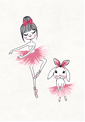 Lastenmatto - Dancing ballerinas (Vaaleanpunainen)