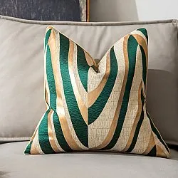 Tyynyliina - Square Luxury 45 x 45 cm (vihreä/kulta)