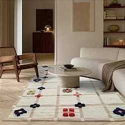 Villamatto - Lausanne Flatweave Tufted Premium (valkoinen/beige)