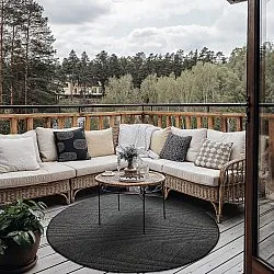 Pyöreät matot - Indoor/Outdoor Bennett (musta)