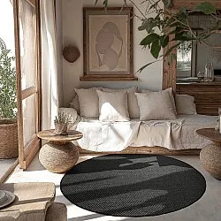 Pyöreät matot - Indoor/Outdoor Bennett (musta)