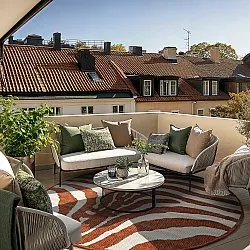 Pyöreät matot - Indoor/Outdoor Winona (oranssi)