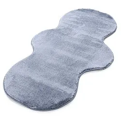 Aaltokuvioinen Käytävämatto - Aranga Super Soft Fur (terässininen)