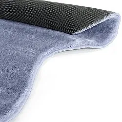 Aaltokuvioinen Käytävämatto - Aranga Super Soft Fur (terässininen)