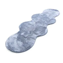 Aaltokuvioinen Käytävämatto - Aranga Super Soft Fur (terässininen)