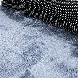 Aaltokuvioinen Käytävämatto - Aranga Super Soft Fur (terässininen)
