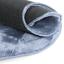 Aaltokuvioinen Käytävämatto - Aranga Super Soft Fur (terässininen)