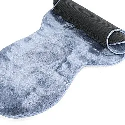 Aaltokuvioinen Käytävämatto - Aranga Super Soft Fur (terässininen)