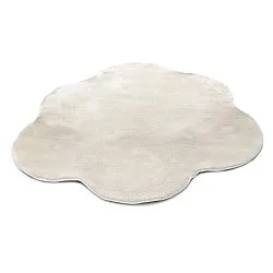 Pyöreä Aaltokuvioinen Matto - Aranga Super Soft Fur (beige)