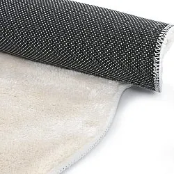 Pyöreä Aaltokuvioinen Matto - Aranga Super Soft Fur (beige)