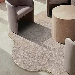 Pyöreä Aaltokuvioinen Matto - Aranga Super Soft Fur (ruskea)