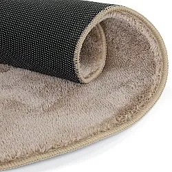 Pyöreä Aaltokuvioinen Matto - Aranga Super Soft Fur (ruskea)