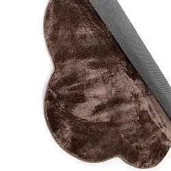Pyöreä Aaltokuvioinen Matto - Aranga Super Soft Fur (tummanruskea)