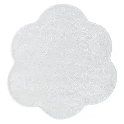 Pyöreä Aaltokuvioinen Matto - Aranga Super Soft Fur (valkoinen)