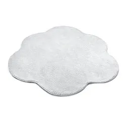 Pyöreä Aaltokuvioinen Matto - Aranga Super Soft Fur (valkoinen)