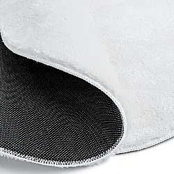 Pyöreä Aaltokuvioinen Matto - Aranga Super Soft Fur (valkoinen)