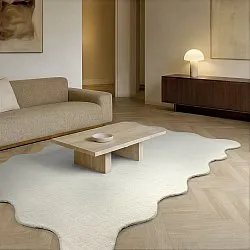 Aaltoileva villamatto - Diu Hand Tufted Wool Premium (valkoinen)