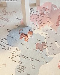 Lastenmatto - Animal Map (beige)