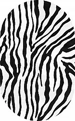 Soikea matto - Zebra (musta/valkoinen)
